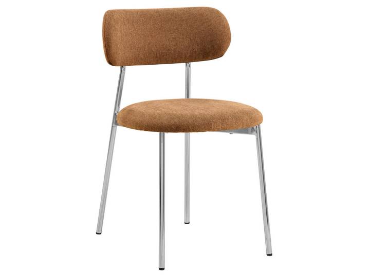 P & B Stuhl Lyric, Terracotta, Silberfarben, Metall, 47x79x53.5 cm, Esszimmer, Stühle, Polsterstühle
