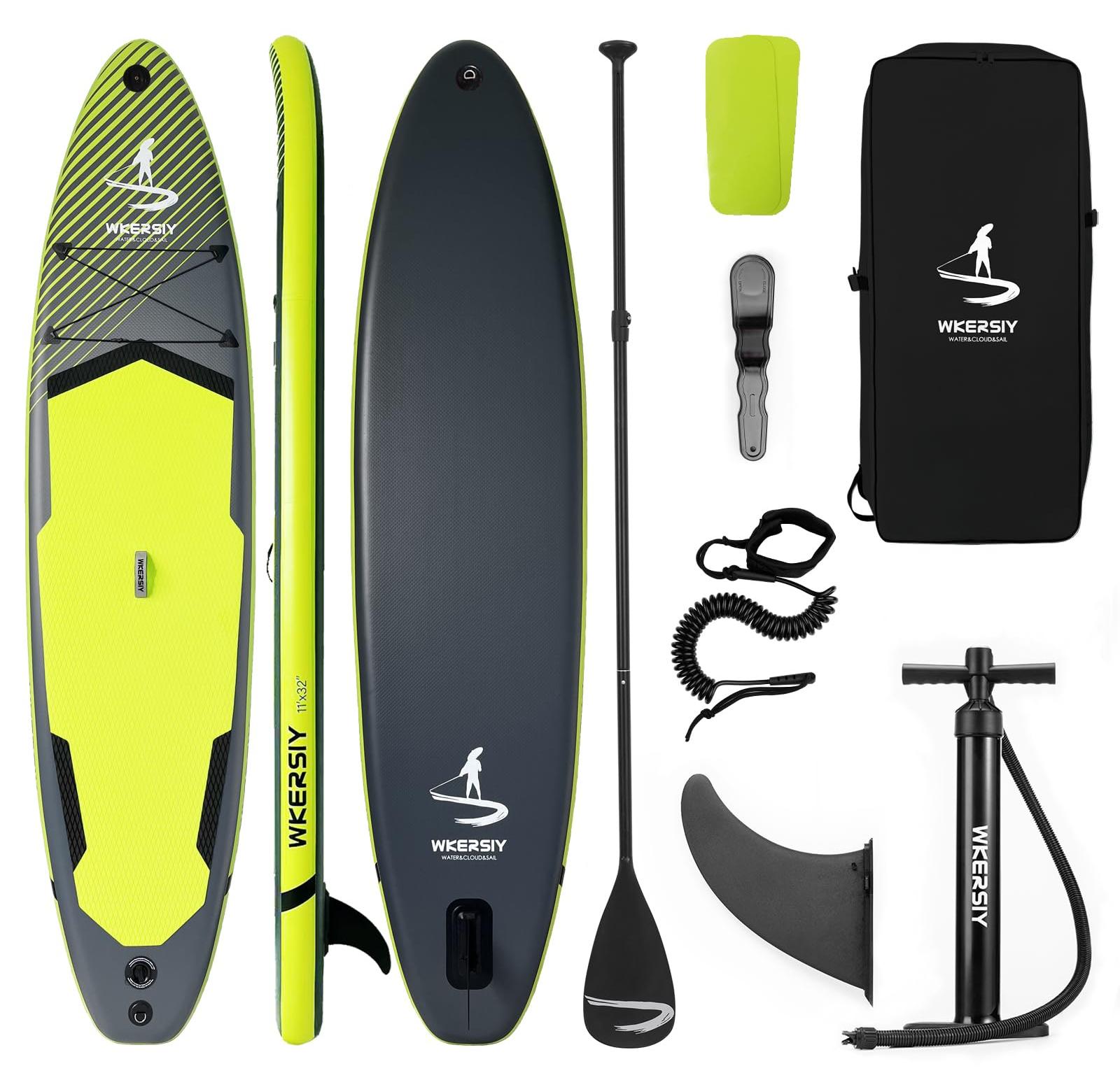 Aufblasbares SUP-Board, Schwarz - 335 cm Länge - 6 Zoll Dicke - PVC-Material