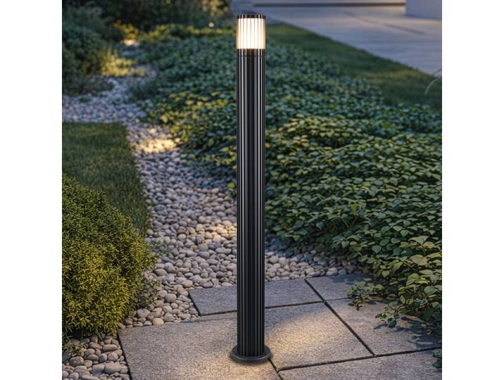 Borne lumineuse Volga 100cm Argenté/Noir