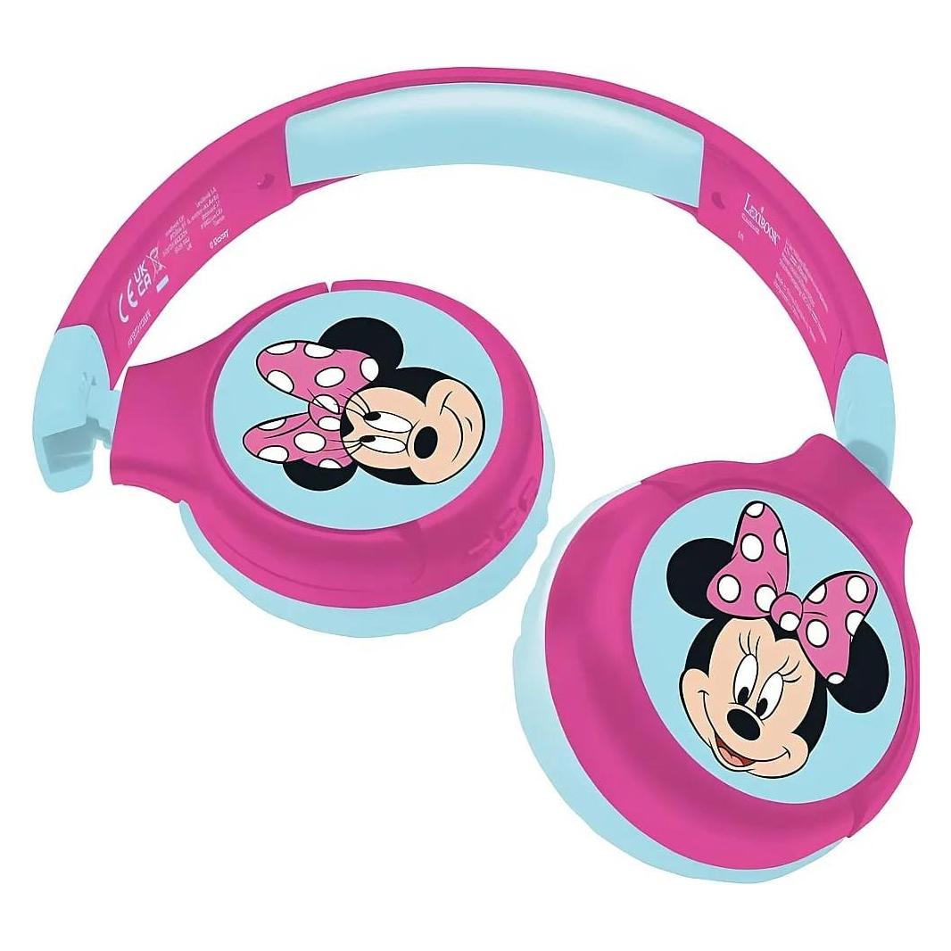 Lexibook Minnie Kopfhörer für Kinder, 2 in 1 Bluetooth und Kabelanschluss, faltbar, Lautstärkebegrenzung (HPBT010MN)