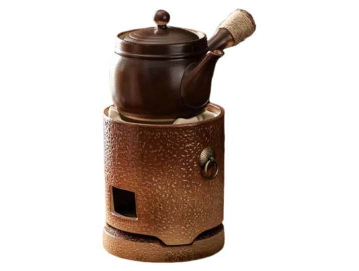 Holzkohleofen,Tee-Kocher mit wärmerem,Grillofen,Chinesische Teekanne Für Innenbereich und Outdoor Bbq