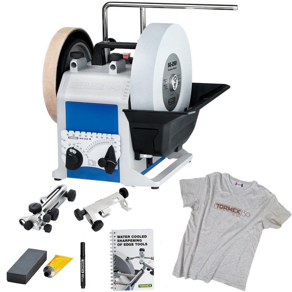 Tormek T8 Naßschleifmaschine Schärfsystem Schleifmaschine 421385 + T-Shirt Gr.XL