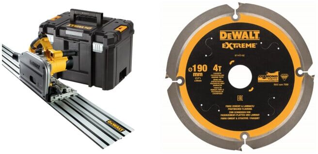 Set DeWalt Tauchkreissaegenset 55 mm, T-STAK-Box VI DWS520KTR-QS + Kreissaegeblatt PCD 165/20mm 4Z - DT1471-QZ