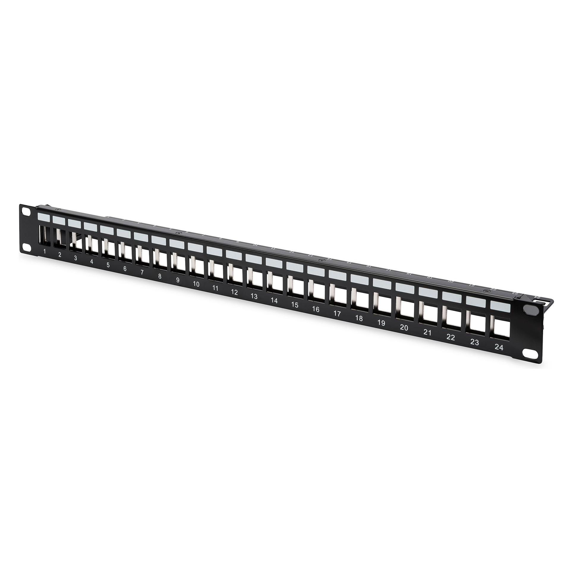 Digitus Modulares Patch Panel, 24-Port bestückt mit 24x DN-93615 (DN-91411-24)