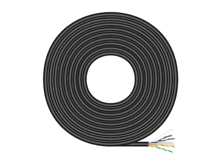 AISENS - A135-0675 - Câble réseau extérieur étanche RJ45 Cat.6 UTP rigide Cca AWG23 Noir 100 m