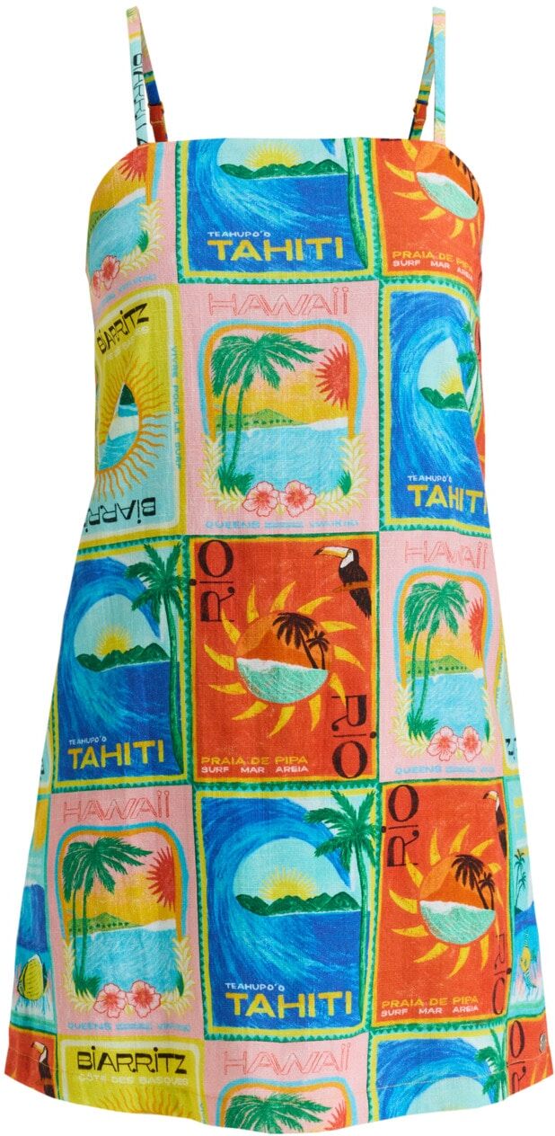 Minikleid ROXY "Atlas Playa Blanca", Damen, Gr. XS, atlas atlas print, Obermaterial: 60% Baumwolle, 40% Viskose., Kleider Minikleid
