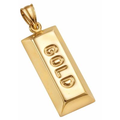 Kettenanhänger FIRETTI "Schmuck Geschenk Gold 333 Halsschmuck Anhänger Halskette Barren", gelb (gelbgold, 333), Schmuckanhänger, Damen, Gelbgold 333, 2,1 g, Kettenanhänger