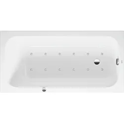Duravit Collection One Whirlwanne, Einbauversion, 1 Rückenschräge, Gestell, Ab- und Überlaufgarnitur, Air-System, 1500x750mm, 760609000AS0000