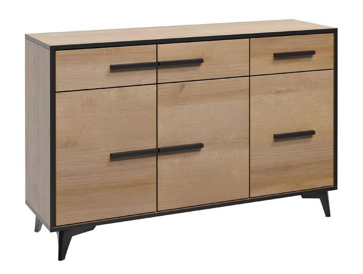 JVmoebel Sideboard Braunes Holzregal mit Edelstahlfüßen und Art Deco-Design, Made in Europa