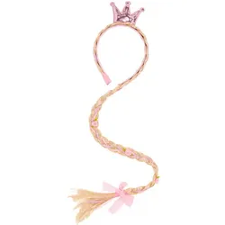 Haarreif mit Zopf, rosa/blond