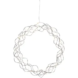 StarTrading LED Lichtkranz Dekokranz Türkranz Wandkranz 30 LED D: 35cm in silber