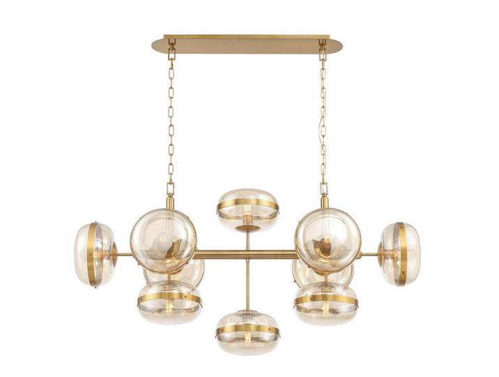 Elstead Lighting Pendelleuchte, Messingfarben, Metall, Glas, 80 cm, höhenverstellbar, Lampen & Leuchten, Innenbeleuchtung, Hängelampen, Pendelleuchte