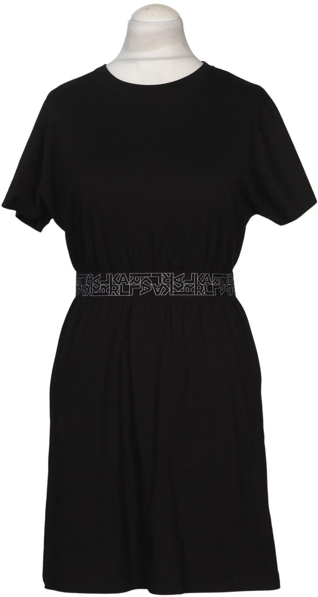 Karl by Karl Lagerfeld Damen Kleid, Schwarz, Gr. M, Baumwolle - Second Hand