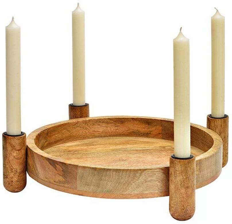 Gestecke "G. Wurm 37 x 9 x 37 cm", beige (natur), Ø:37cm, Holz, Kunstpflanzen, Gestecke natur Einheitsgröße