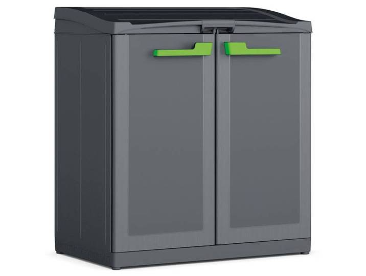 Armoire de recyclage - Keter - Moby Compact - Gris graphite - 3 compartiments - Utilisation extérieure