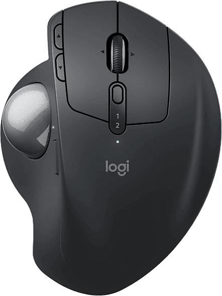 Ratón inalámbrico - Logitech MX Ergo S, 2048 ppp, Bluetooth-USB, Botones personalizables, DPI ajustable, Easy-Switch, Carga rápida, Ergonómico, Negro