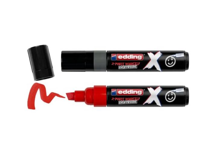 edding X Multi marker - Yay Grey Color Set - 2 acrylverfstiften - beitelpunt 2-10 mm - acrylverfmarkers voor het tekenen op t-shirts, sneakers, telefoonhoesjes en meer