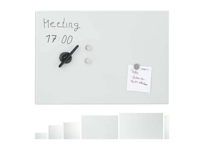 Glas-Magnetboard Weiss Weiss