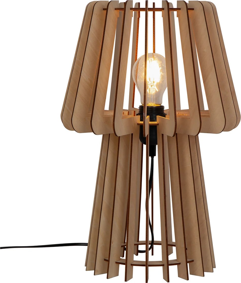 Nordlux Groa houten bureaulamp, bruin, E27