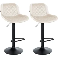 CLP Barhocker 2er Set, Barstuhl Kasson höhenverstellbar und drehbar mit Rückenlehne, modern mit Fußablage und gepolsterter Sitz