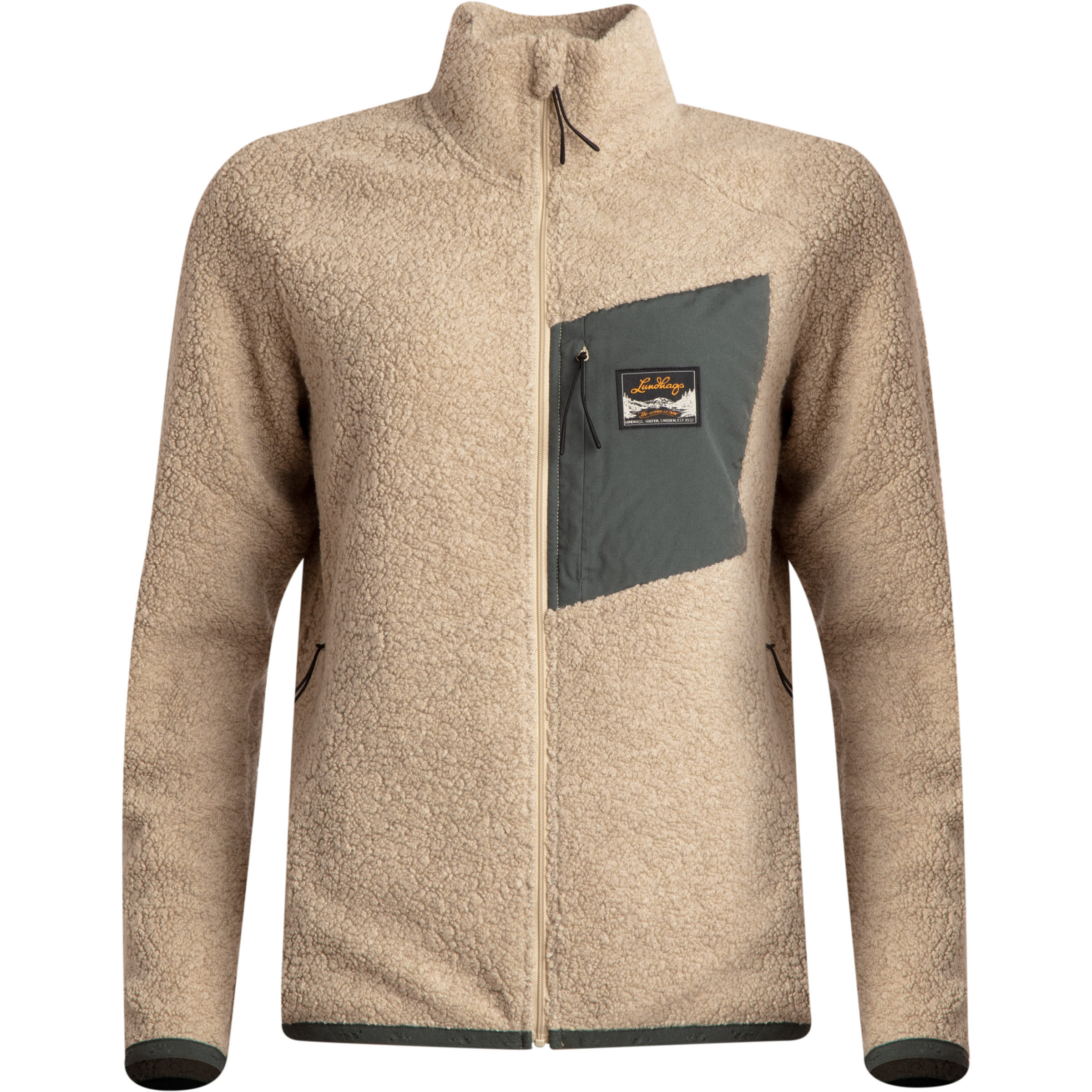 Lundhags Flok Wool Pile Damen Fleecejacke beige Größe M Trekking Schnell trocknend Merinowolle