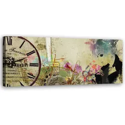 WANDBILD frau und alte uhr