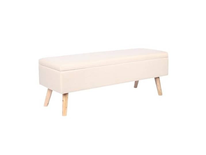 Relaxdays Banc en Lin\, Rangement\, HxLxP : 40x110x40 cm\, Pieds en Bois\, Banc Coffre pour Chambre\, Couloir\, Beige