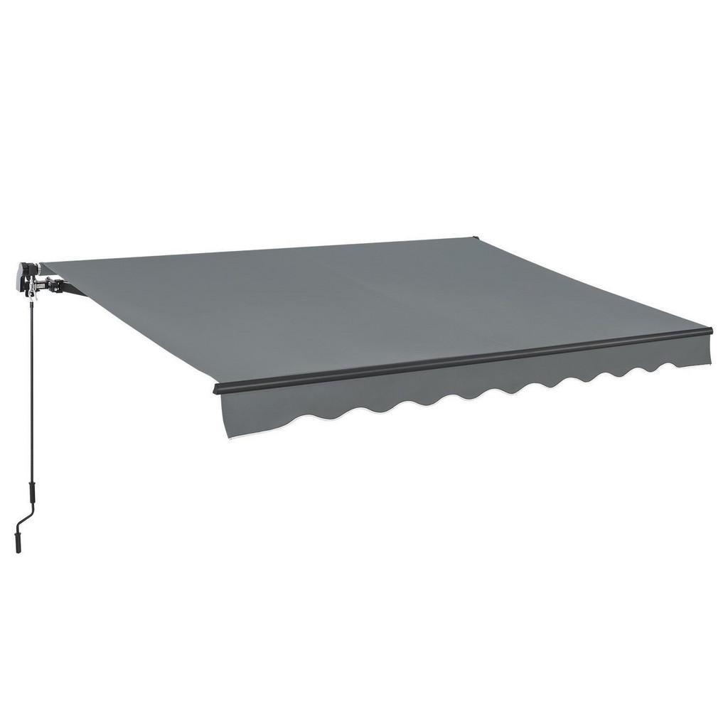 Juskys Gelenkarmmarkise, Grau, Textil, 300x250x250 cm, Sonnen- & Sichtschutz, Markisen