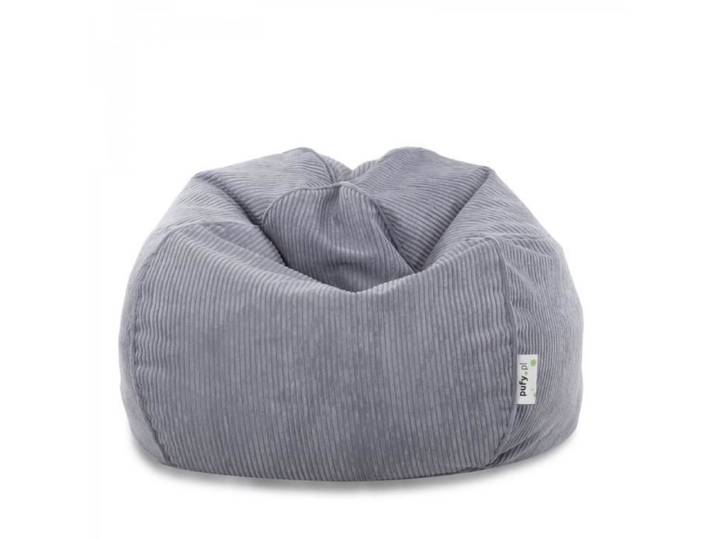 Pouf Poire Fauteuil Velours côtelé Sacoche Gris brillant