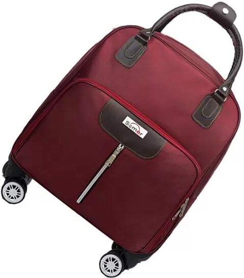 INF Reisetasche Handgepäck-Koffer auf Rollen Dunkelrot