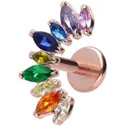 Titan Labret mit Push Fit BUNTER KRISTALLBOGEN