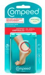 Compeed Pansements Ampoules Moyen Format Pour le Talon 5 Pansements - Boîte 5 pansements