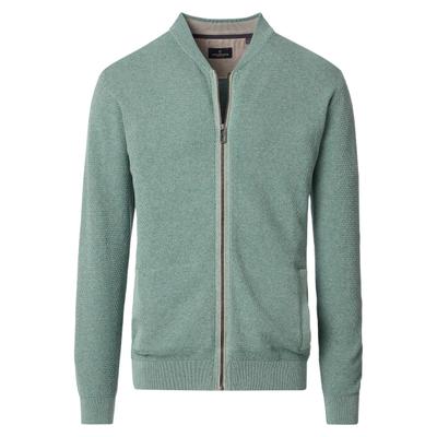 Strickjacke CASAMODA "CASAMODA Strickjacke uni", Herren, Gr. S, grün (mint), 100% Baumwolle, Strickjacken Strickjacke