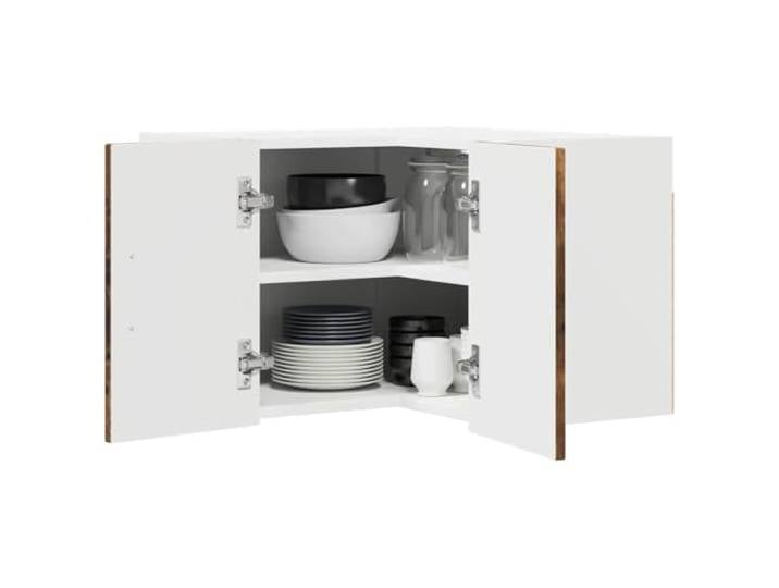 KTHLBRH Eckschrank aus technischem Holz, 57 x 57 x 40 cm Modernes Design, robuste Struktur, spülmaschinenfest, Eichen-Finish