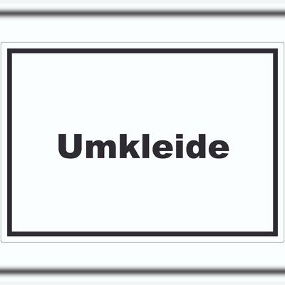 HB-Druck Umkleide Aufkleber mit Text Ankleide Kabine waagerecht A2 (420x594mm)