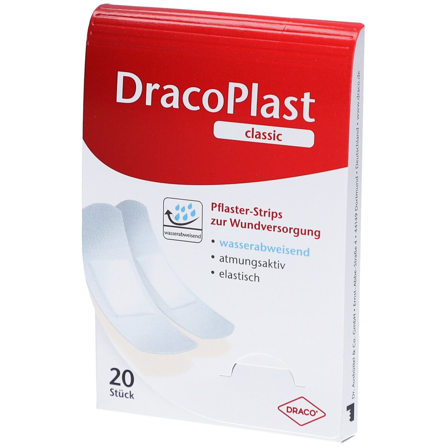 Dracoplast Classic Pflasterstrips weiß 20 St Pflaster