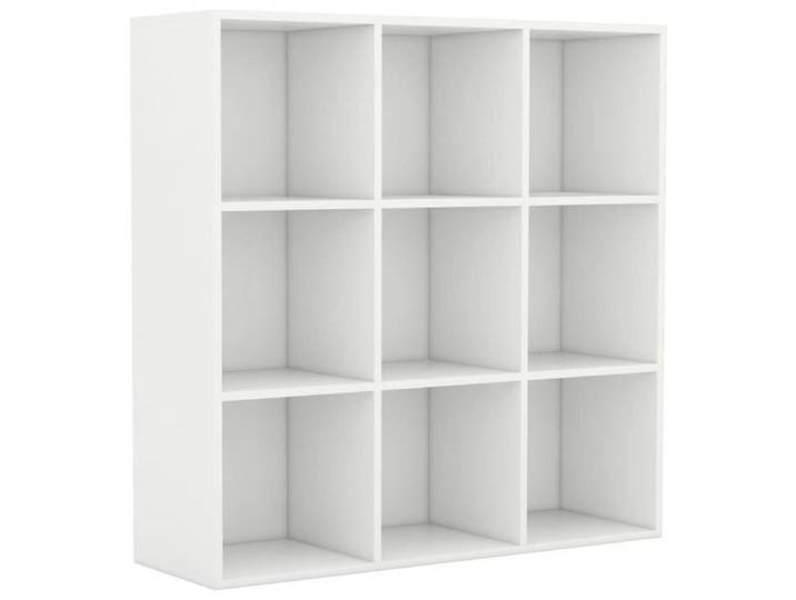 Armoire à livres - VIDAXL - Bibliothèque Blanc Vintage - 9 étagères - 98x30x98 cm