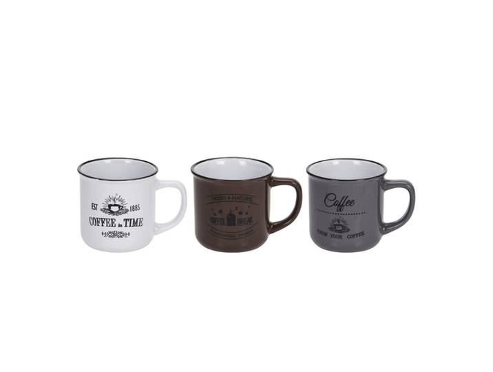 Tasse Porzellan 3er Set 330 ml