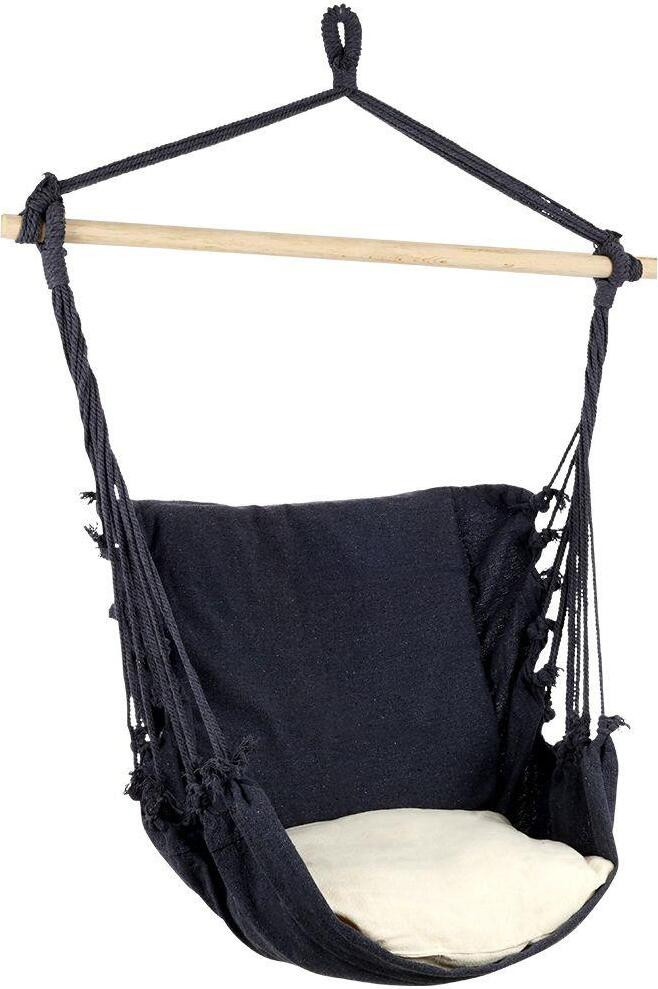 ProGarden Braziliaanse hangstoel met kussen, grafiet en beige