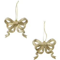 Boltze Home, Christbaumschmuck, Abby Schleife Dekoanhänger 9cm 2tlg