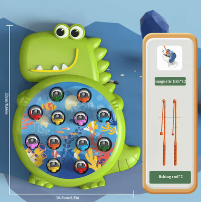 Inspire Curations Dinosaur Magnetic Fishing Toy Set Montessori Learning Game With Rod For Kids green Fishing