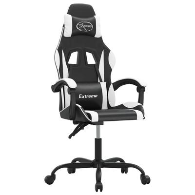 vidaXL Gaming-Stuhl Drehbar Schwarz und Weiß Kunstleder