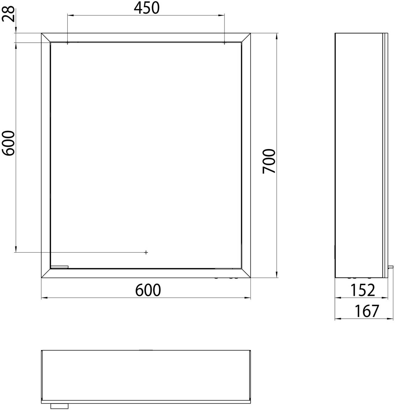 Emco prime Facelift LED-Lichtspiegelschrank 60 cm, 1 Tür, Aufputzmodell