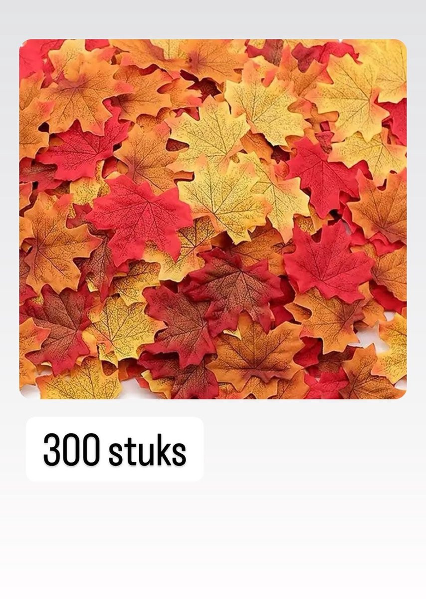 Akyol Herfst decoratie - 300 stuks nep esdoornbladeren - Geel, oranje en rood - 8 x 6,5 cm