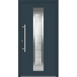 Flügelüberdeckende Aluminium-Kunststoff Haustür "FIONA" Anthrazit RAL 7016 innen öffnend DIN links