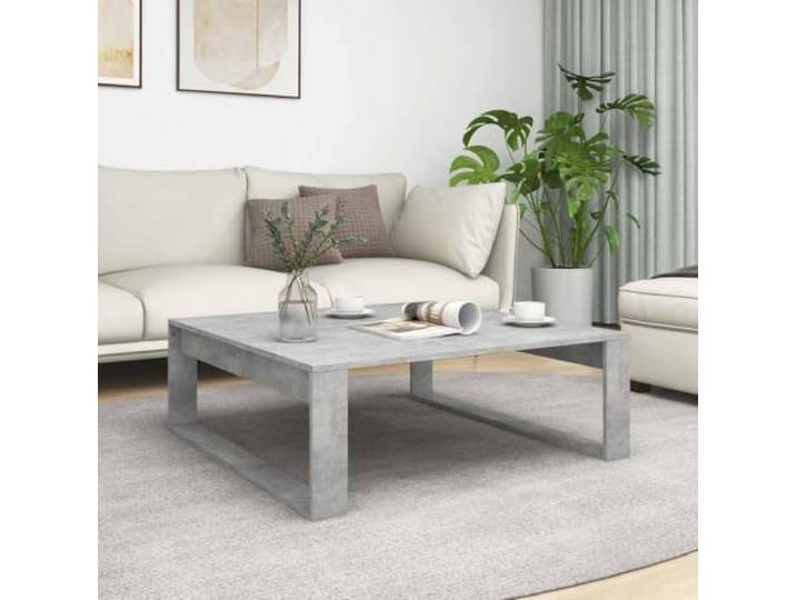 HEFZGDB Couchtisch Betongrau 100x100x35 cm Holzwerkstoff mit robuster Tischplatte für Wohnzimmer, ideal für Getränke und Deko, langlebig und leicht zu reinigen