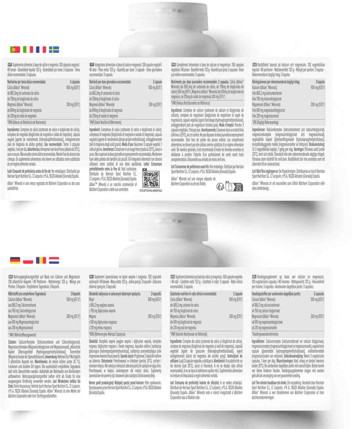 HSN Cálcio + magnésio quelados Albion® Minerals (2,5:1) - 120 cápsulas veg - Minerais - Cápsulas Vegetales - 40 Serviços