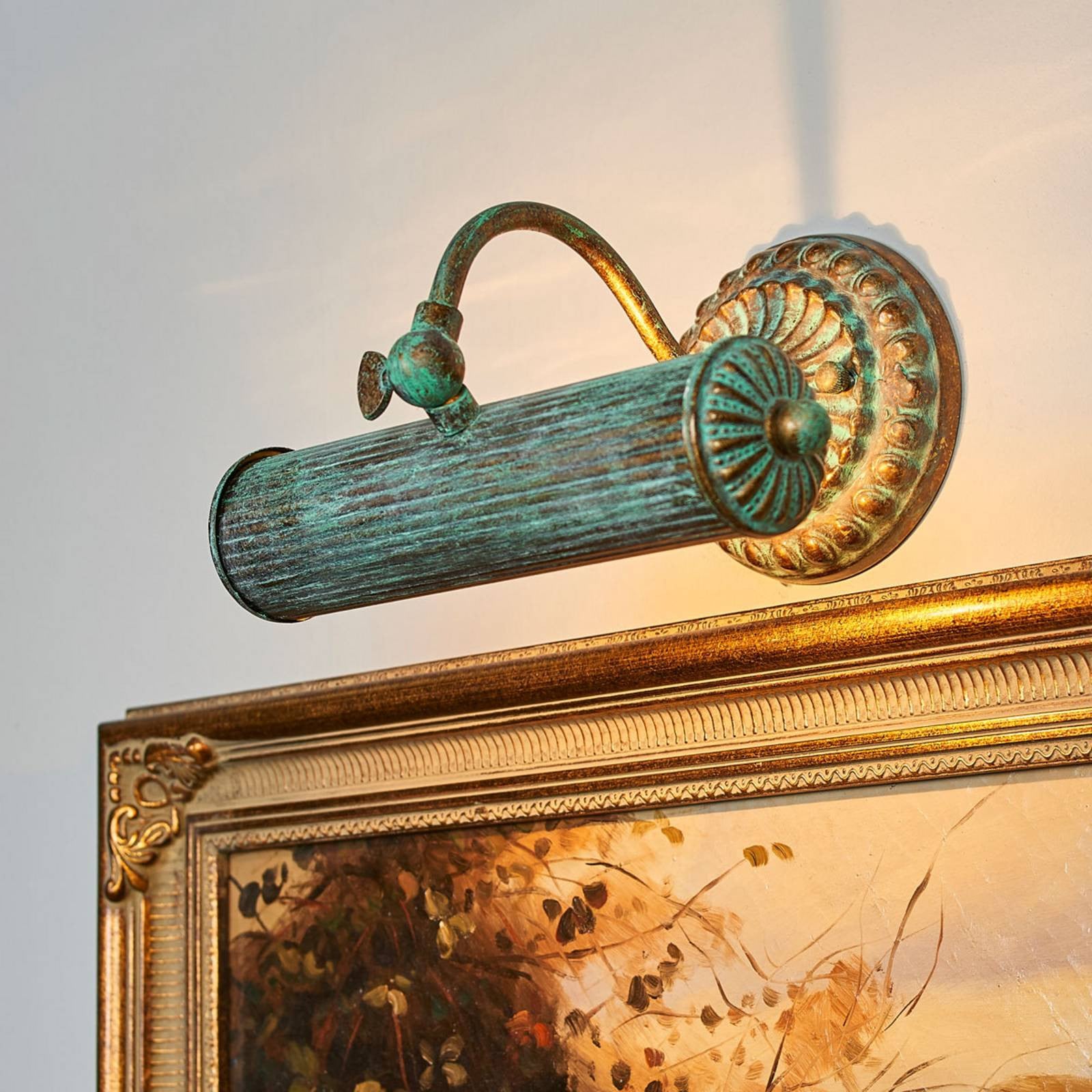 Lindby Beno Wandlamp voor schilderijverlichting, Brons / Oud-messing, Metaal, Diameter: 25 cm