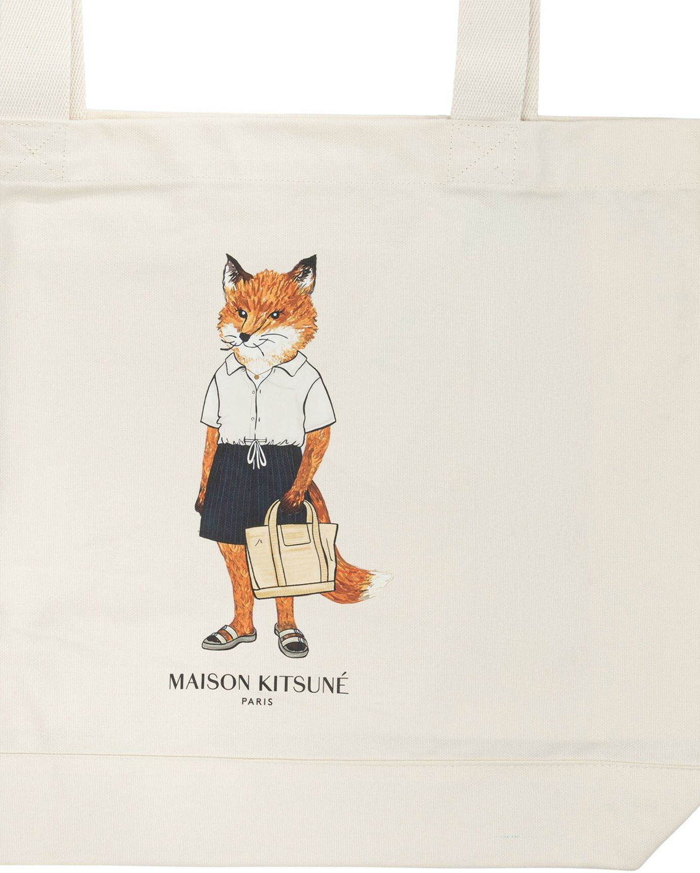 Maison Kitsuné sac porté épaule femme beige Beige UNI
