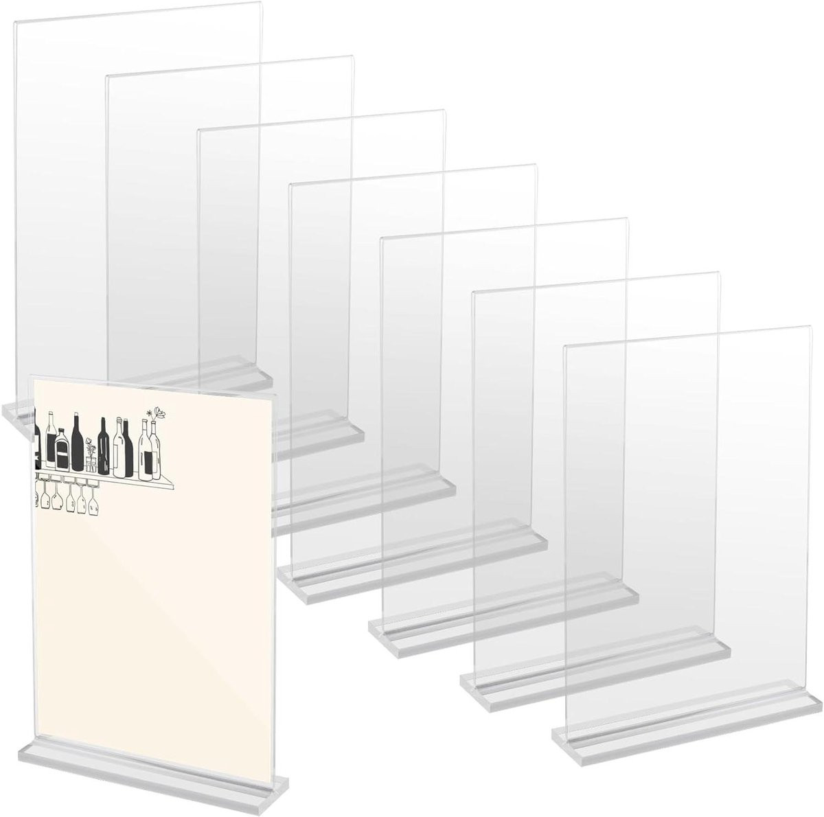 Set van 8 Acryl Tekenhouders - Dubbelzijdige Menuhouders voor A4 - Transparant